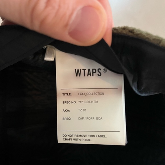 Wtaps Hat. green and black. large. fleece and lined for warmth - Picture 5 of 6
